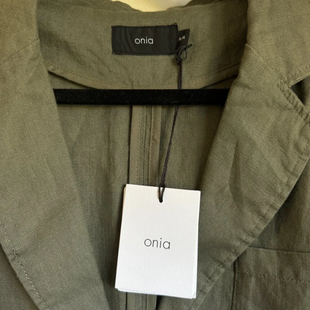 NWT Onia Men's Hugo Blazer Jacket in  Deep Sage Size Medium - Picture 3 of 6